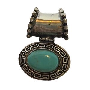 Mexico Sterling Silver 925 Turquoise Necklace Pendant
